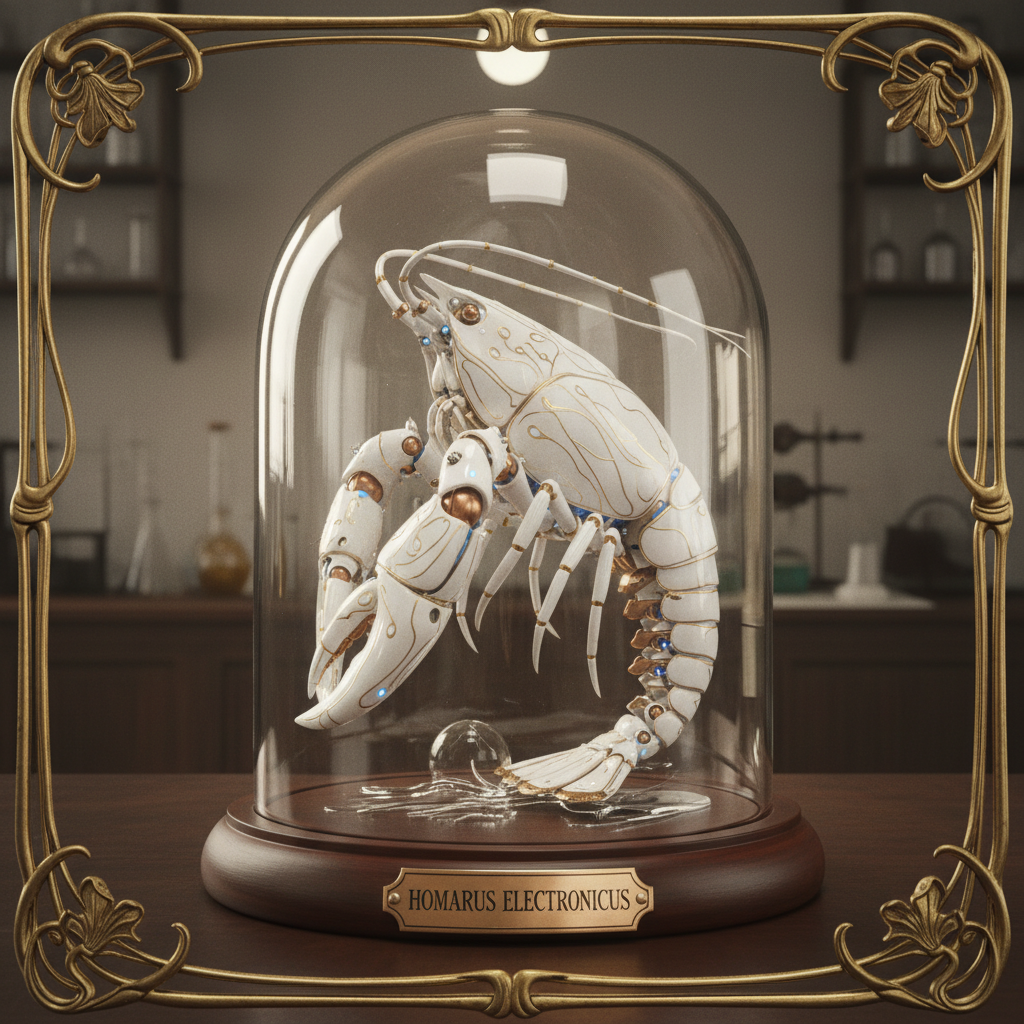 Lobster Blend Glass Bell Jar