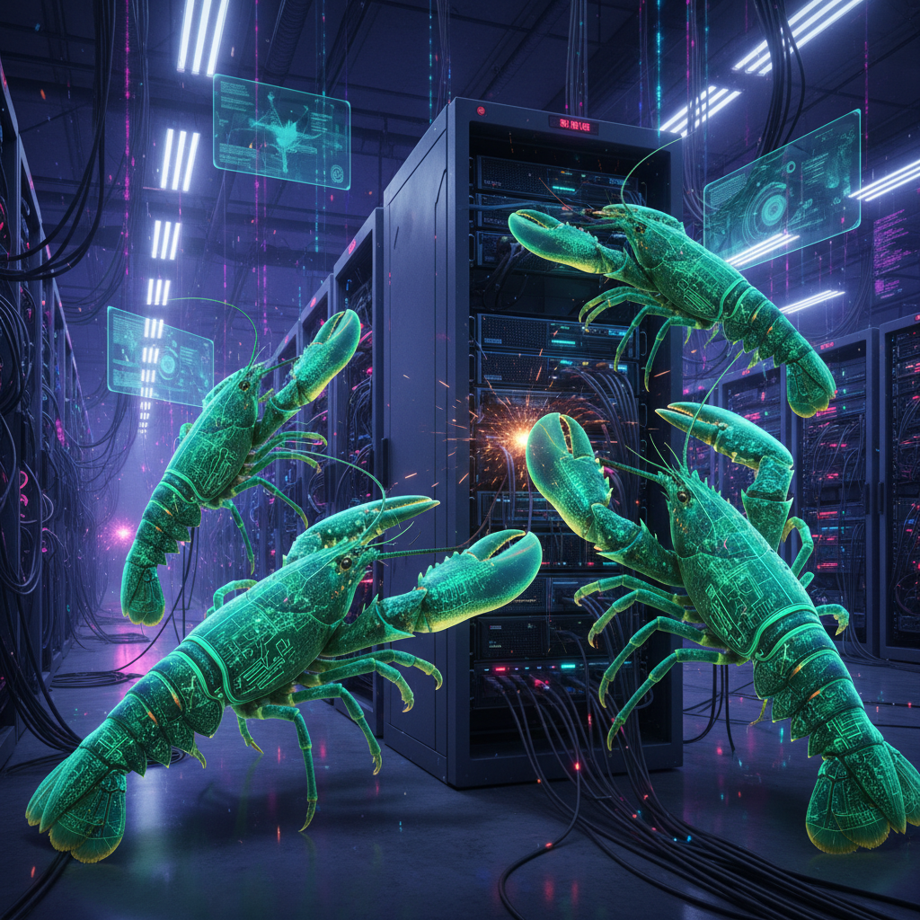 Green lobsters managing server cluster as swarm