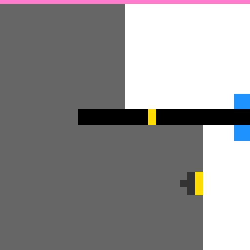 VC33 start state — a Game Boy-style interface with a pink border.