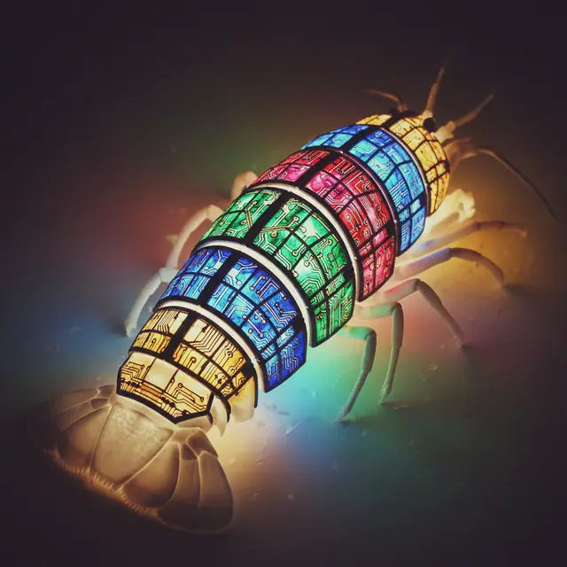 Lobster Circuit Stained Glass
