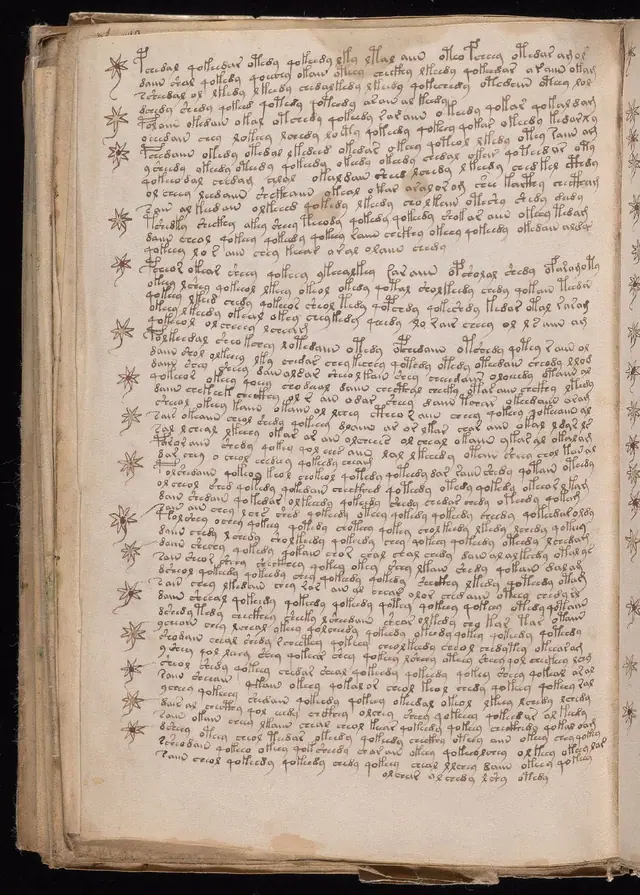 Folio 108v of the Voynich Manuscript, recipes section