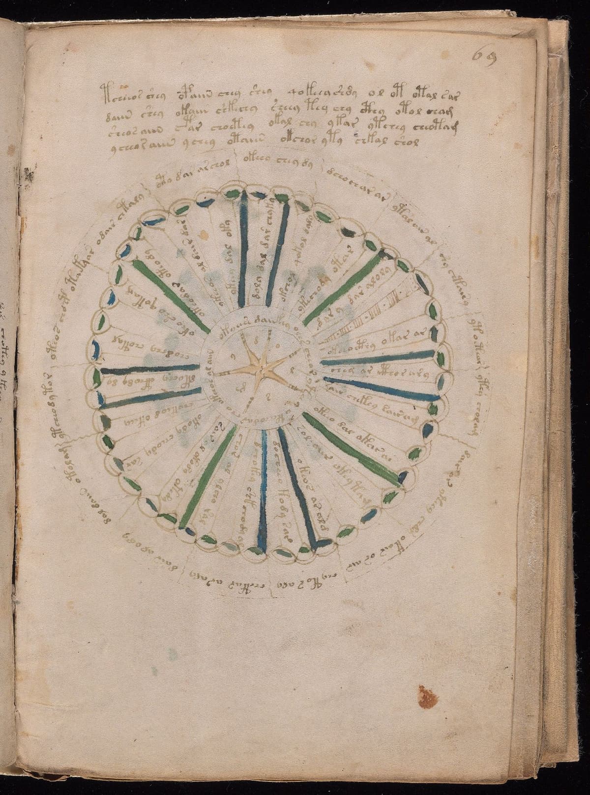 Folio 69r of the Voynich Manuscript