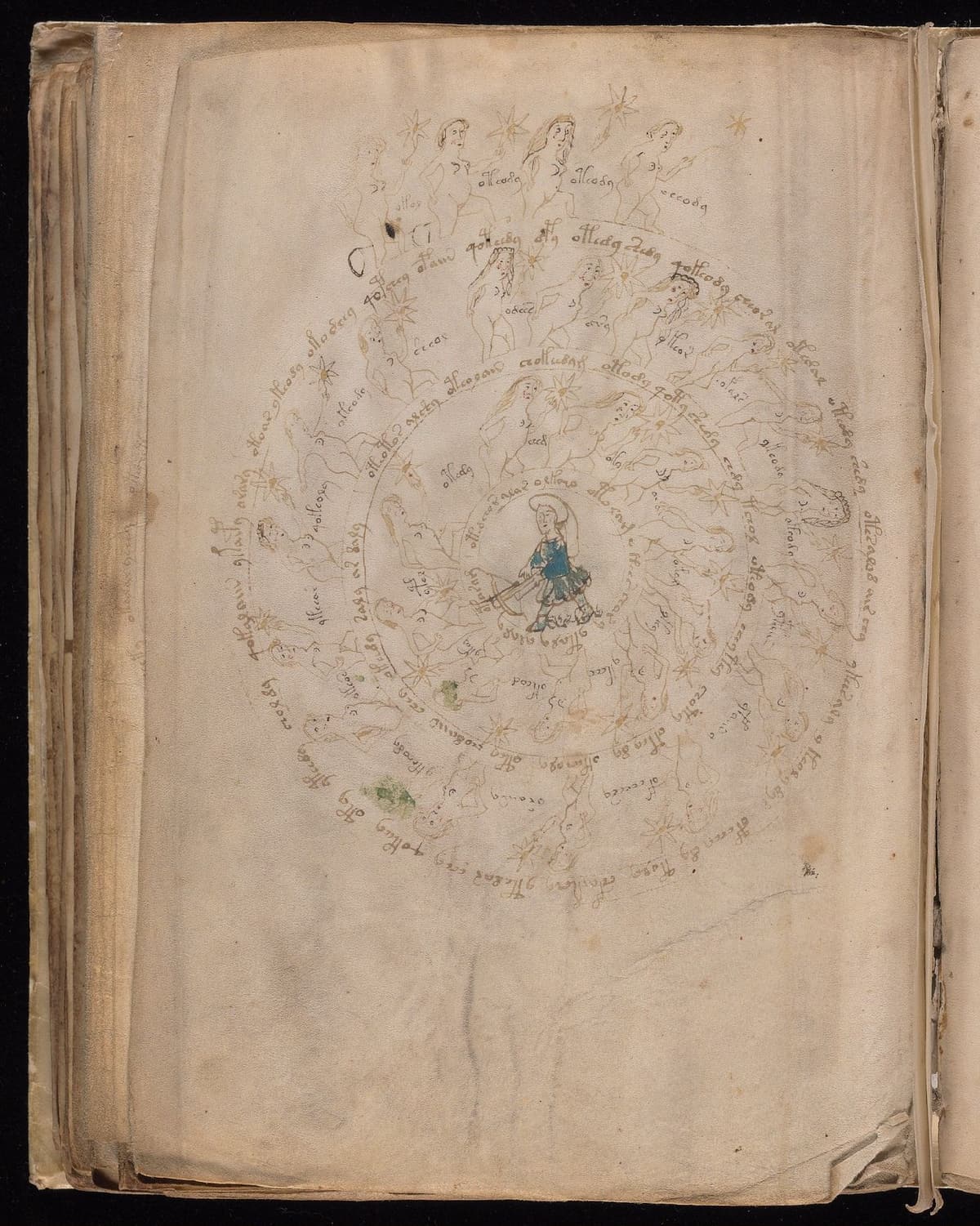 Folio 73v of the Voynich Manuscript, astronomical & zodiac section