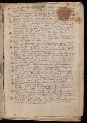 Folio 103r of the Voynich Manuscript