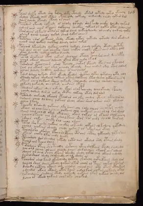 Folio 106r of the Voynich Manuscript