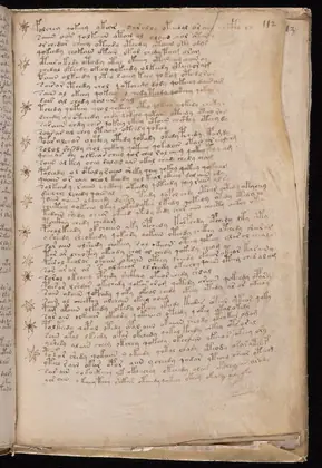 Folio 112r of the Voynich Manuscript