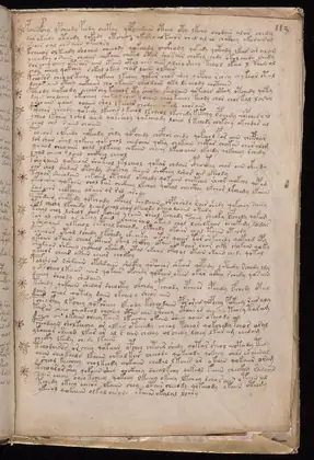 Folio 113r of the Voynich Manuscript