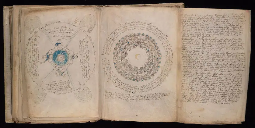 Folio 85r (part) 86v (part) (part of 85-86 foldout) of the Voynich Manuscript