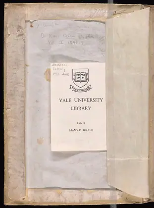 Inside front cover of the Voynich Manuscript